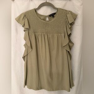 Banana Republic Sage Green Ruffle Blouse